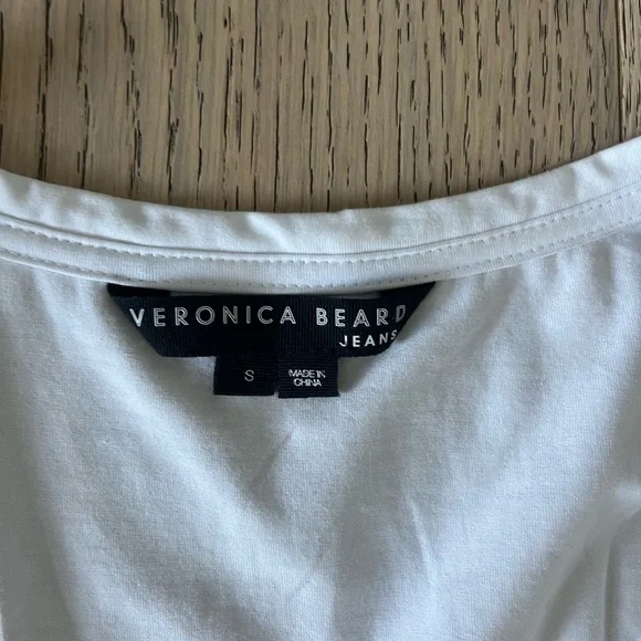 Veronica Beard Addyson Mixed Media T-Shirt/Blue Striped Wrap Skirt Combo Size Sm - Picture 8 of 9